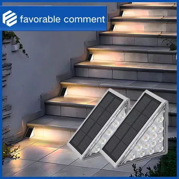 Солнечная светодиодная лестничная лампа, уличные водонепроницаемые ступени, лампы для обустройства сада, Террасы, балкона, ландшафтного оформления, Солнечного света