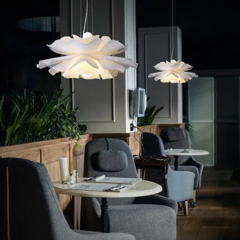 Люстра в скандинавском стиле для спальни, современная минималистичная лампа для столовой, акриловая лампа в виде цветка, люстра для детской комнаты