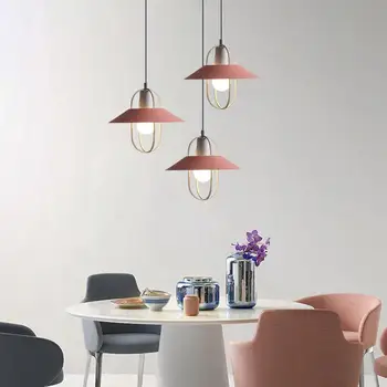 Ins Nordic ресторанная лампа, люстра с одной головкой, три креативные личности, барная лампа, изголовье кровати, маленькая люстра, лампа macaron