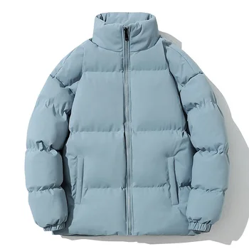 Хлопковая куртка 2023 Зимняя Толстая изоляция, Высокий воротник, ветрозащитный Стиль INS, модный Простой молодежный повседневный и универсальный