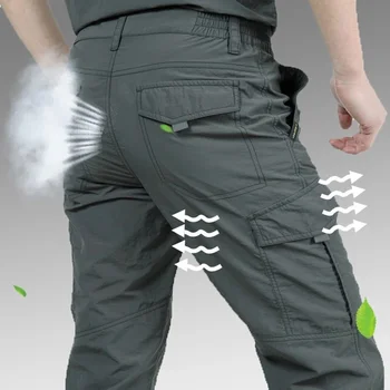 Летние Легкие Тактические Мужские Дышащие Повседневные Армейские длинные брюки в стиле Милитари, Мужские водонепроницаемые быстросохнущие брюки-карго M-4XL