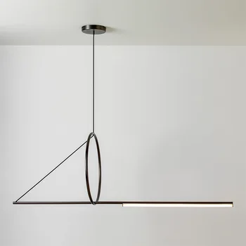 Скандинавская постмодернистская минималистичная геометрическая люстра для ресторана и бара, креативная личность, столовая, длинная минималистичная люстра