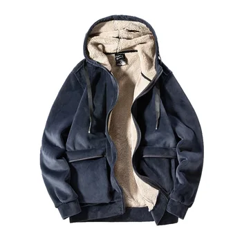 Зимняя негабаритная флисовая куртка с капюшоном, Мужская утепленная Бархатная куртка с имитацией ягненка, мужская спортивная куртка 8XL, пальто