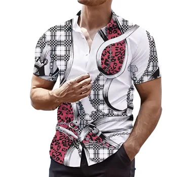 Новая мужская рубашка с короткими рукавами и принтом, повседневная пляжная одежда для мужчин и женщин, индивидуальные тонкие топы для пары