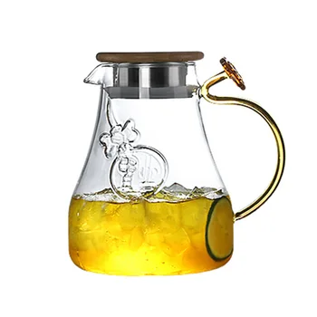 Термостойкая бутылка для холодной воды, взрывозащищенный стеклянный чайник, чайник с холодной белой открытой стеклянной чашкой, чайник с кувшином Ruyi