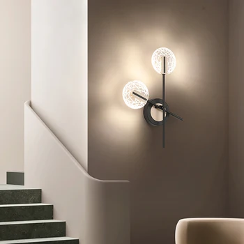 Светодиодный настенный светильник для спальни, Скандинавские настенные светильники, настенная прикроватная лампа для гостиной, светодиодный настенный светильник для дома, светильник для ванной комнаты, настенное бра