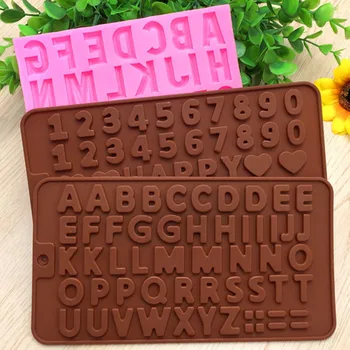 Силиконовая форма для шоколада с 26 буквами, инструменты для выпечки шоколада, антипригарная силиконовая форма для торта, форма для желе и конфет, 3D форма DIY