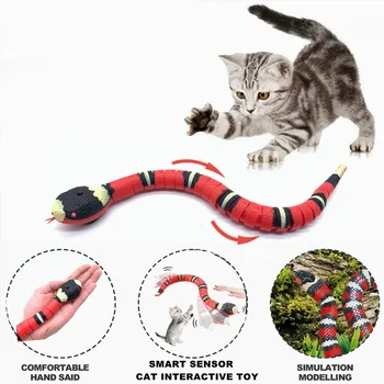 Умная Чувствительная Змея Игрушки для Кошек Электрические Интерактивные Игрушки для Кошек USB Зарядка Аксессуары для Кошек для Домашних Собак Игровая Игрушка