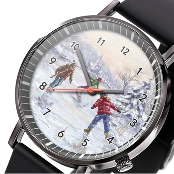 Новый тренд, модные рождественские подарочные часы, Снеговик, Старик, птица, часы с Лосем, кварцевые повседневные спортивные наручные часы