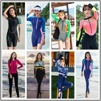 женский модный солнцезащитный костюм из джерси для серфинга, гидрокостюм, Плоский купальник, купальники, пляжная одежда для плавания, одежда для дайвинга