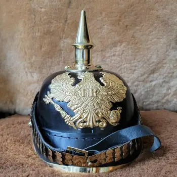 Немецкий прусский военный шлем Железная шляпа Пикельхаубе Шипы Мужские Винтажные